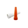 Embout conique orange et tube plastique blanc