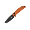 Couteau pliant D2 orange tactique, lame noire, pour chasse, camping, survie.