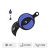 Couteau pliant de poche noir et bleu D2, 38g, 23,3mm, 79,7mm, avec anneau de suspension et mousqueton.