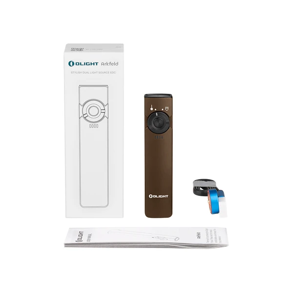 OLIGHT Arkfeld Ultra 1400 Lumens Lampe de poche EDC, lampes de poche plates combinées avec faisceau vert, lumière UV 365 nm et lumière blanche, lumière portable pour l'éclairage, interaction avec les