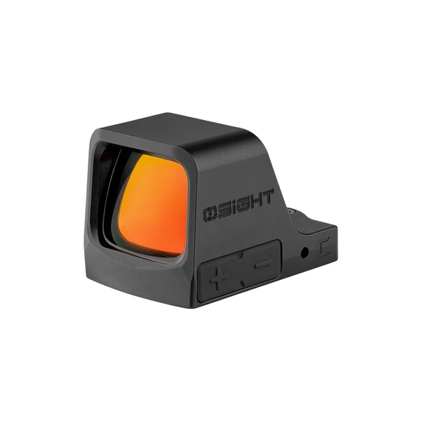 Olight Osight C noir, viseur point rouge optique avec objectif orange et commandes latérales, pour le tir de précision.