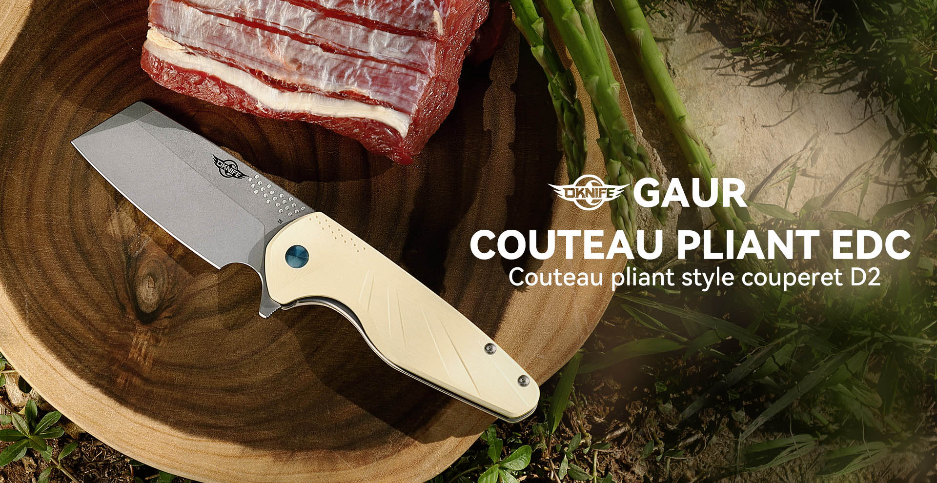 Couteau Pliant EDC – Manche Micarta – Axe Axis Lock – Super Léger – NEUF