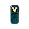 Lampe de poche Olight verte avec gravure boussole marine et trois LED sur fond blanc