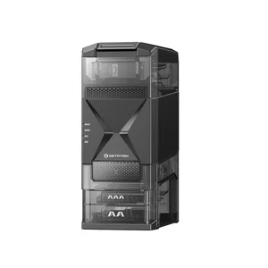 Olight Ostation, organisateur de piles AAA et AA transparent noir pour le stockage et l'organisation des piles.