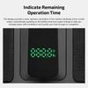 Écran LED vert affichant le temps de fonctionnement restant en heures pour une gestion optimale de la batterie.