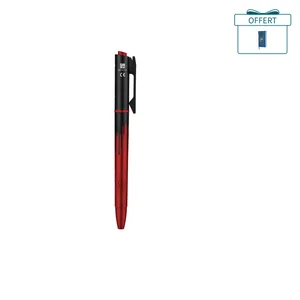 Stylo Olight Open 3 noir et rouge dégradé avec clip de poche pour écriture quotidienne EDC et cadeau offert