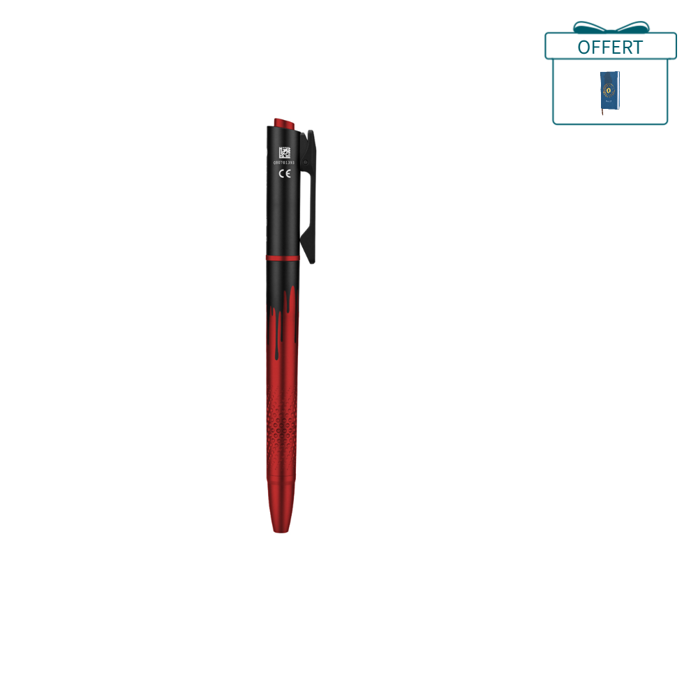 Stylo Olight Open 3 noir et rouge dégradé avec clip de poche pour écriture quotidienne EDC et cadeau offert