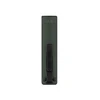 Dos d'une lampe de poche EDC verte avec clip de poche noir métallique, sur fond blanc.