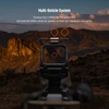 Viseur point rouge multi-réticule avec point 2-MOA et cercle 65-MOA sur paysage de montagne au coucher du soleil