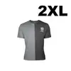 T-shirt bicolore gris clair et foncé taille 2XL avec logo imprimé sur la poitrine