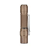 Lampe torche Olight de couleur bronze avec un clip de poche noir.