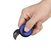 Couteau de poche EDC, lame fixe noire, mini couteau portatif, poignée bleue/noire, acier inoxydable D2, couteau utilitaire, main.