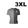 T-shirt bicolore gris clair et foncé taille 3XL avec logo poitrine blanc sur fond blanc