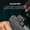 Olight Osight SE noir, vue latérale sur pistolet Glock pour montage optique RMSc et compatibilité avec glissières.