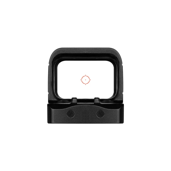 Olight Osight SE noir, vue de face, point rouge de visée pour tir de précision.