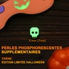 Perle phosphorescente crâne vert 5 mm édition limitée Halloween pour bijoux et loisirs créatifs
