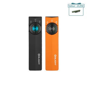 Olight ArkPro Ultra noire avec bouton bleu pour éclairage blanc, rouge et UV polyvalent