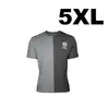 T-shirt bicolore gris homme grande taille 5XL avec logo imprimé sur la poitrine