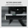 Éclairage de vélo Goshawk 1600 noir doté d'une batterie rechargeable longue durée de 15 heures