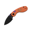 Couteau de poche pliant Halloween orange et noir avec motif citrouille sculptée et lame Trick or Treat