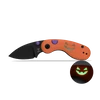 Couteau de poche pliant Halloween orange et noir avec motif citrouille phosphorescente et lame Trick or Treat