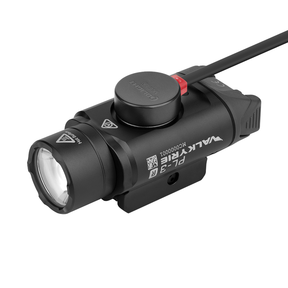 Lampe de poche Olight PL-3 Valkyrie pour arme de poing, lumière tactique LED de 1500 lumens, rechargeable via MCC.