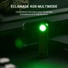 Lampe de poche EDC avec éclairage vert RGB multimode pour ambiance et signalisation nocturne.