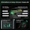 Olight batterie AAA affichage en temps réel des informations de charge et de l'état de la batterie sur l'écran tactile et l'application mobile.