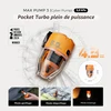 Mini pompe Max Pump 3 Flextail orange et transparente avec modes gonflage, dégonflage et éclairage.