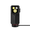 Mini lampe Olight Oclip 2 Ultra Premium noire de face avec triple LED et câble de charge magnétique pour le quotidien