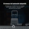 Olight Osight SE noir, vue latérale, 10 niveaux de luminosité adaptatifs pour utilisation diurne et nocturne.
