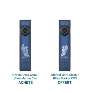 Lampe de poche EDC Olight Arkfeld Ultra bleu marine double offre avec motif phénix laser UV pour usage quotidien et tactique