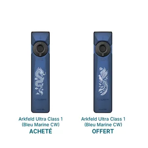 Double lampe torche EDC Olight Arkfeld Ultra Class 1 bleu marine avec gravures dragon et phénix pour EDC et outdoor