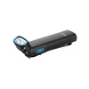 Lampe frontale rechargeable Olight Olightflex avec double lentille, corps noir, boutons bleus et clip de ceinture.
