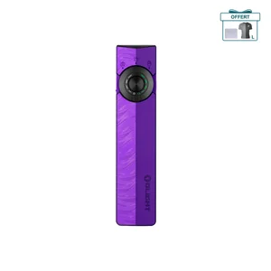 Lampe torche EDC plate Olight Arkfeld Pro violette avec laser vert, lumière UV et blanche, cadeau offert