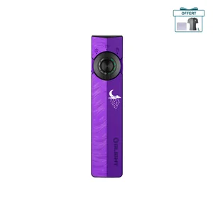 Lampe de poche EDC violette Olight Arkfeld Pro avec motifs de lune, UV et laser, cadeau offert en haut à droite.