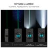 Olight ArkPro Ultra noir, aperçu des 4 modes : laser vert, UV, large et concentré pour usages divers.