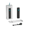 Olight ArkPro lampe de poche noire avec bouton bleu, emballage et accessoires pour éclairage portable.