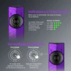 Indicateurs de batterie et verrouillage de sécurité de la lampe de poche EDC violette avec molette rotative.