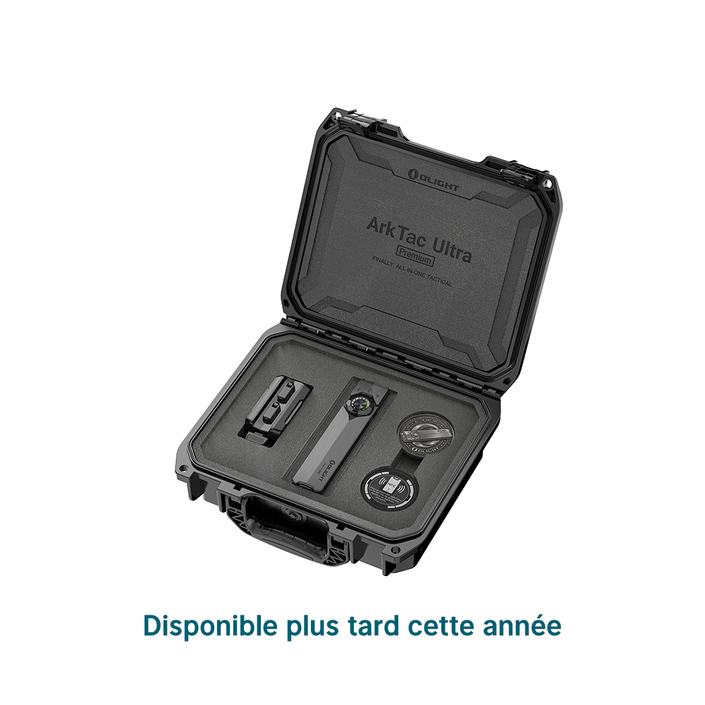 Coffret de transport Olight ArkTac Ultra Premium avec lampe de poche tactique et accessoires de charge