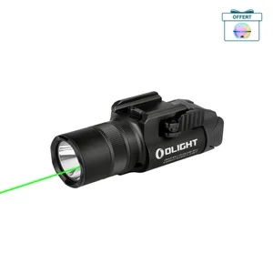 Olight Baldr S Black Lampe de poche LED tactique rechargeable compacte 800 lumens avec laser vert