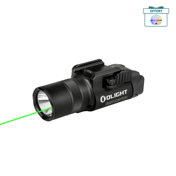 Olight Baldr S Black Lampe de poche LED tactique rechargeable compacte 800 lumens avec laser vert
