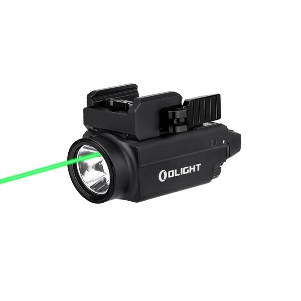 Olight noir Baldr S lampe de poche tactique et viseur laser vert pour tir de précision.