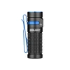 Olight Baton 4 Premium noir vue latérale avec clip de poche bleu pour un éclairage quotidien et l'extérieur