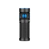 Olight Baton 4 Premium noir vue avant avec bouton latéral bleu pour une utilisation polyvalente et pratique