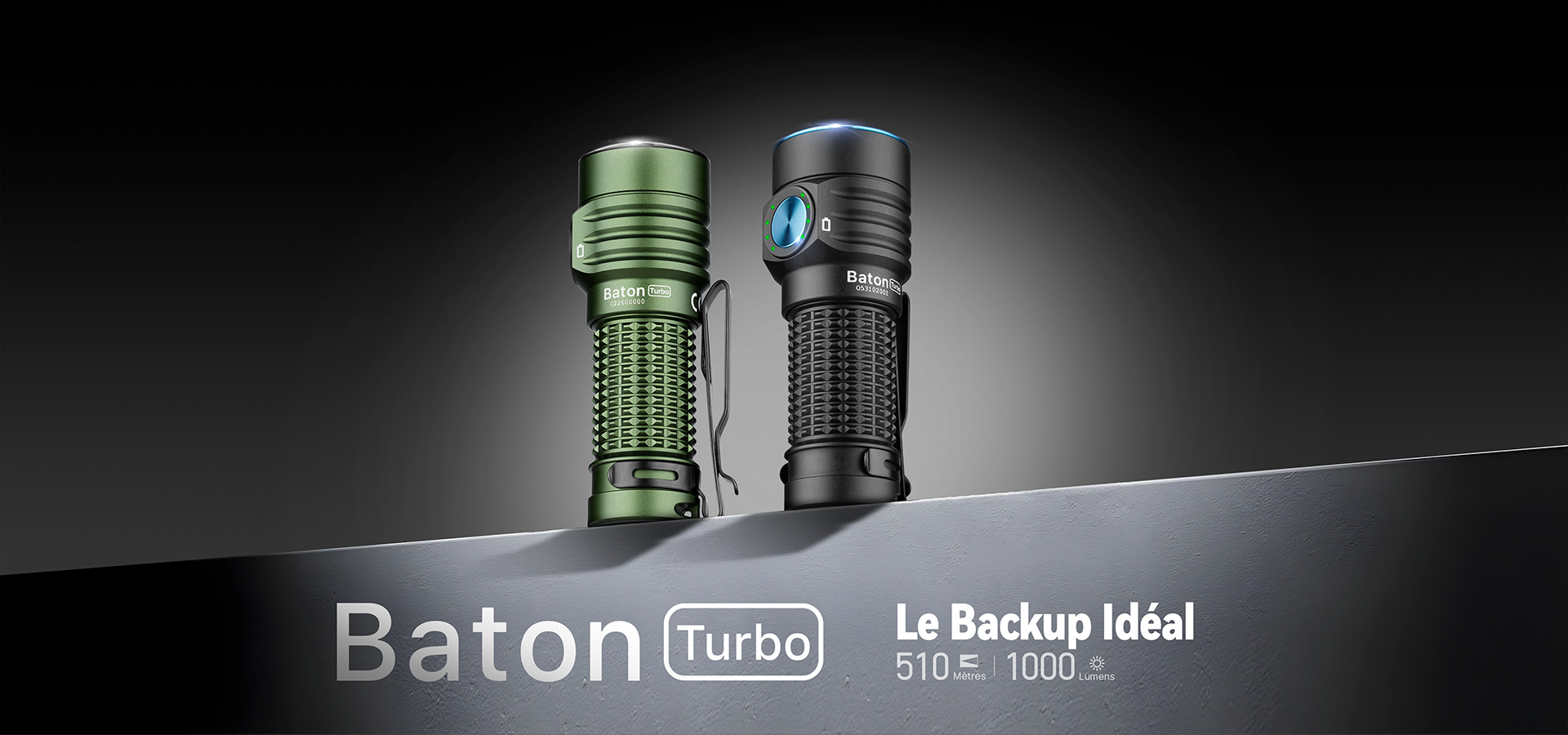 Lampe Torche Olight Baton Turbo Orange - 1000 Lumens, Portée 510 M, Rechargeable