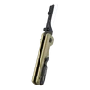 Cutter de poche pliant Oknife U1 Ultra beige doré avec clip ceinture noir sur fond sombre