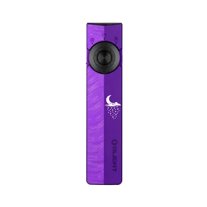 Lampe de poche Olight ArkPro violette vue de face avec interrupteur et motif lune étoilée pour EDC et camping