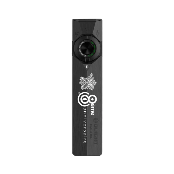 Olight Arkflex gris 8ème anniversaire, lampe de poche EDC rechargeable avec écran OLED, clip, et aimant