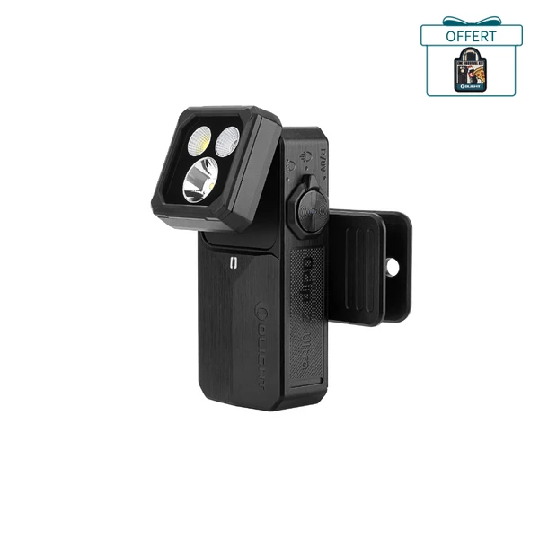 Mini lampe clip Olight Oclip 2 Ultra Premium noire avec tête orientable et LED puissante pour randonnée et EDC